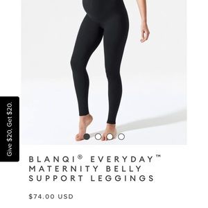 Blanqi maternity leggings, black size Large